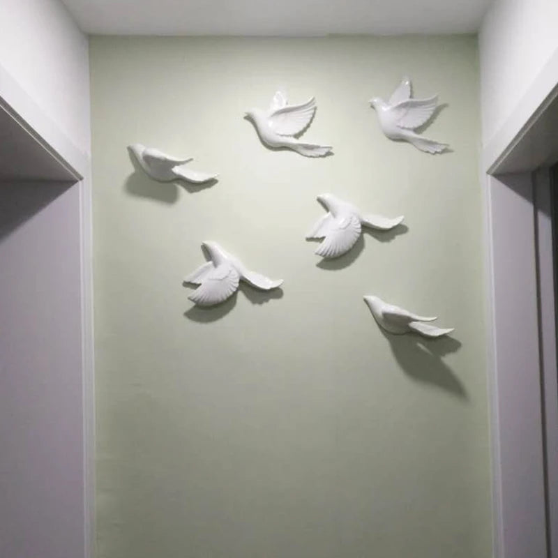 Ceramic bird pigeon wall decoration wall hanging creative wall decoration bedroom living room TV background wall pendant