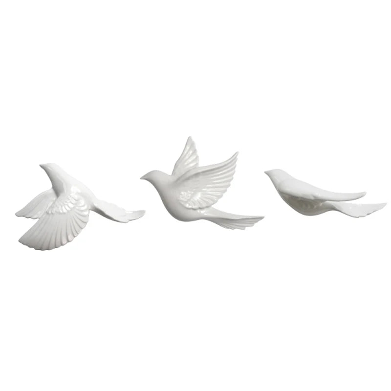 Ceramic bird pigeon wall decoration wall hanging creative wall decoration bedroom living room TV background wall pendant