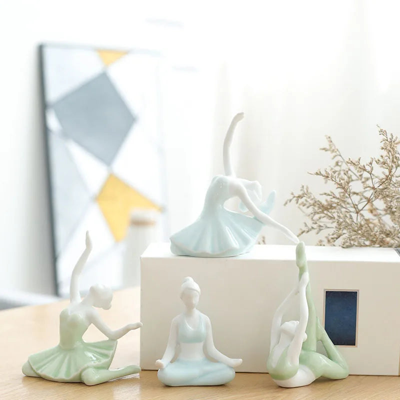 Ceramic decorations Crafts Tea pet Character decorations Home living room Girls Ballet Yoga