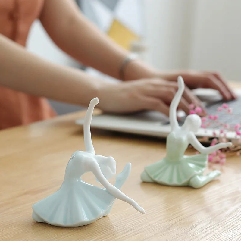 Ceramic decorations Crafts Tea pet Character decorations Home living room Girls Ballet Yoga