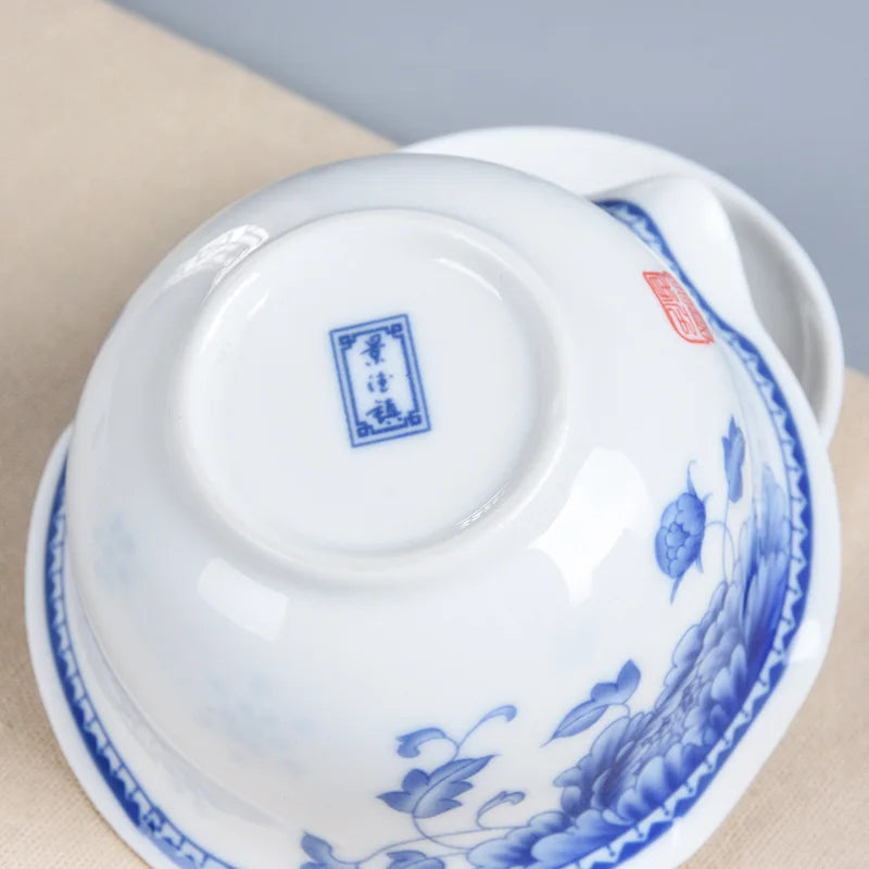 Ceramic gai wan tea pot,China kungfu Tea Sets Dehua gaiwan tea porcelain teapot tea set for travel Beautiful easy kettle