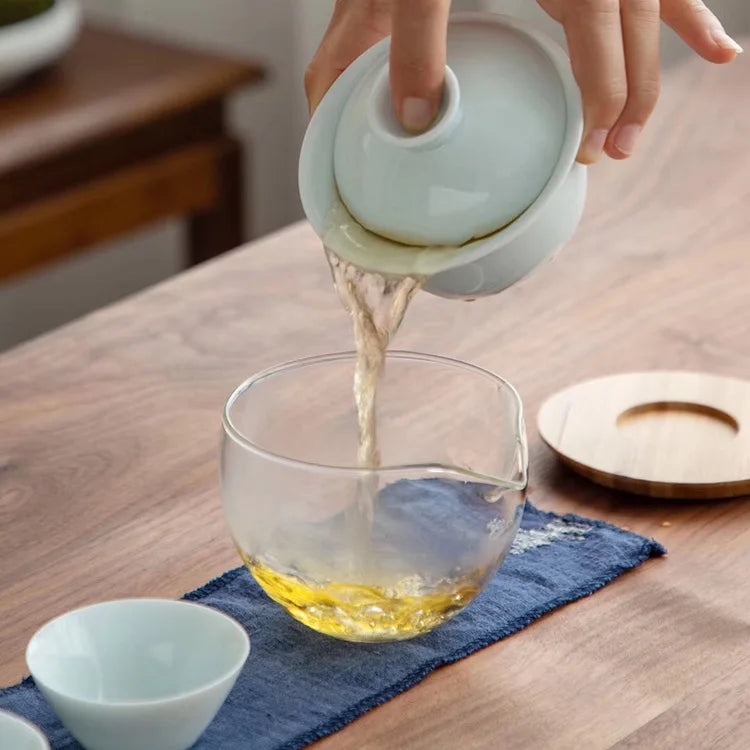 Ceramic gaiwan 3 cups a tea sets portable travel tea set drinkware