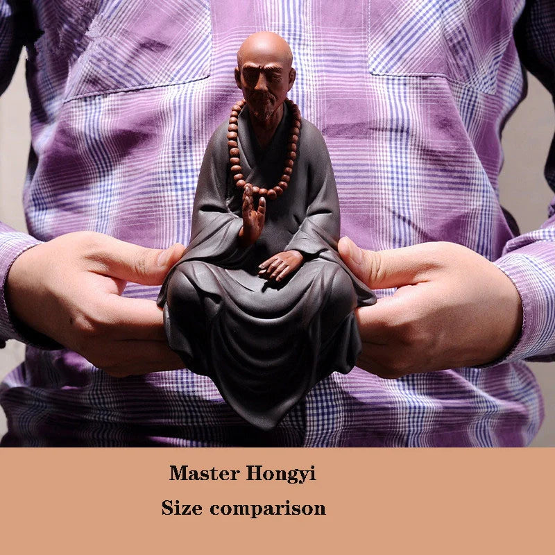 Ceramic statue of Master Hongichi  high temperature firing Buddhist figures  Modern art sculpture Home attic decoration statue