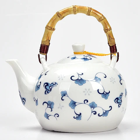 Ceramic teapot 1250ML-1500ML , large capacity, blue and white porcelain, ceramic handmade teapot, glass tea pot, with filter