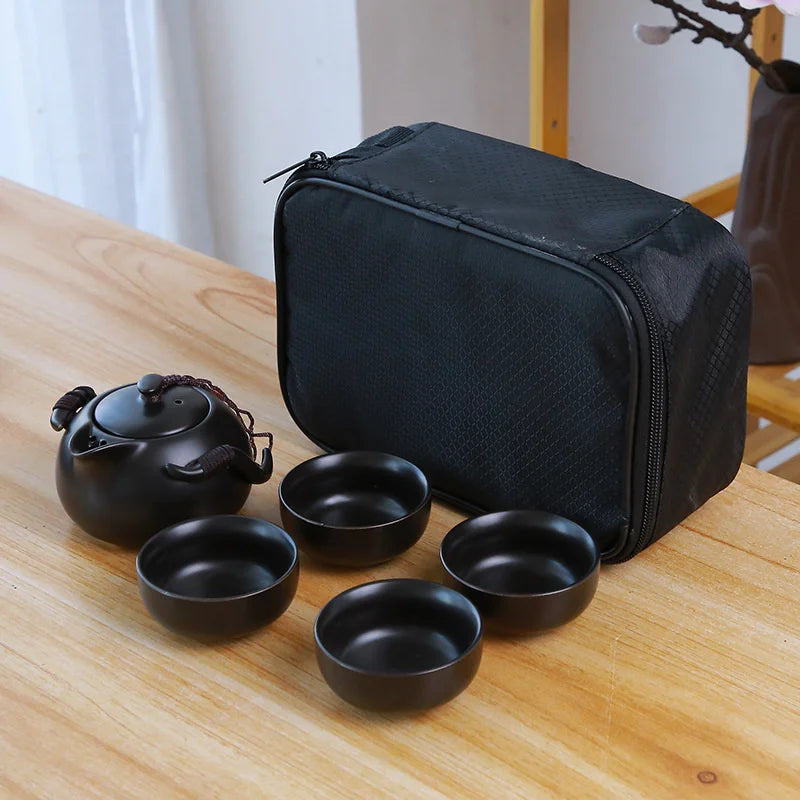 Ceramic teapot kettle gaiwan Chinese Travel Ceramic tea cup for puer chinese tea pot portable tea set drinkware Free shipping