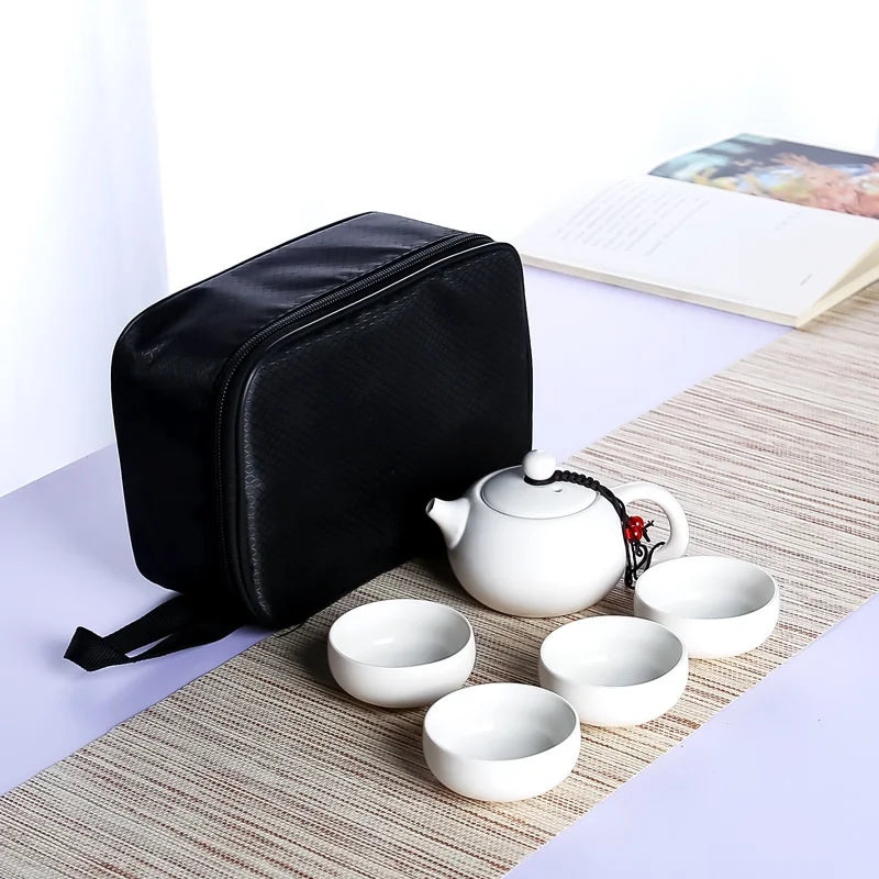 Ceramic teapot kettle gaiwan Chinese Travel Ceramic tea cup for puer chinese tea pot portable tea set drinkware Free shipping