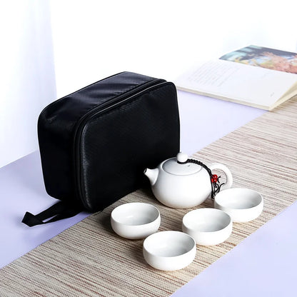 Ceramic teapot kettle gaiwan Chinese Travel Ceramic tea cup for puer chinese tea pot portable tea set drinkware Free shipping