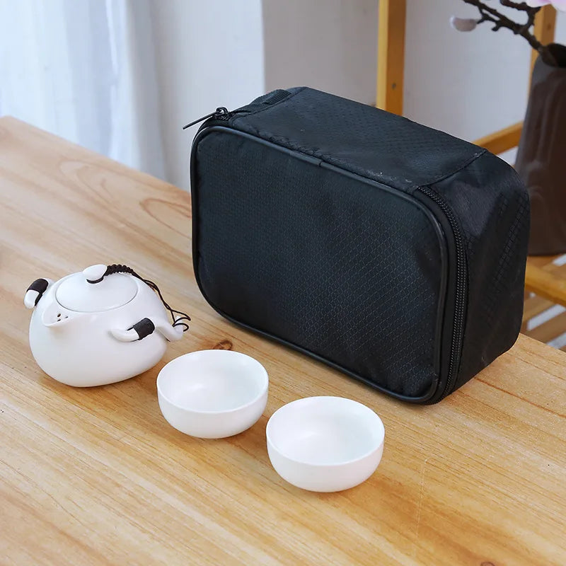 Ceramic teapot kettle gaiwan Chinese Travel Ceramic tea cup for puer chinese tea pot portable tea set drinkware Free shipping