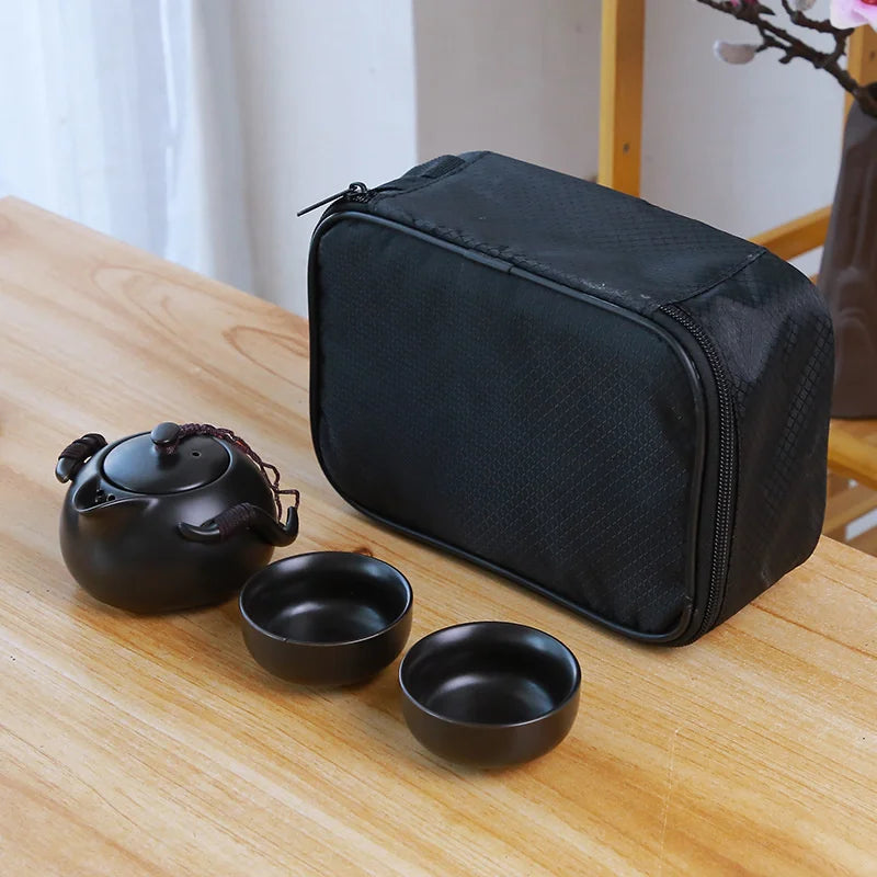Ceramic teapot kettle gaiwan Chinese Travel Ceramic tea cup for puer chinese tea pot portable tea set drinkware Free shipping
