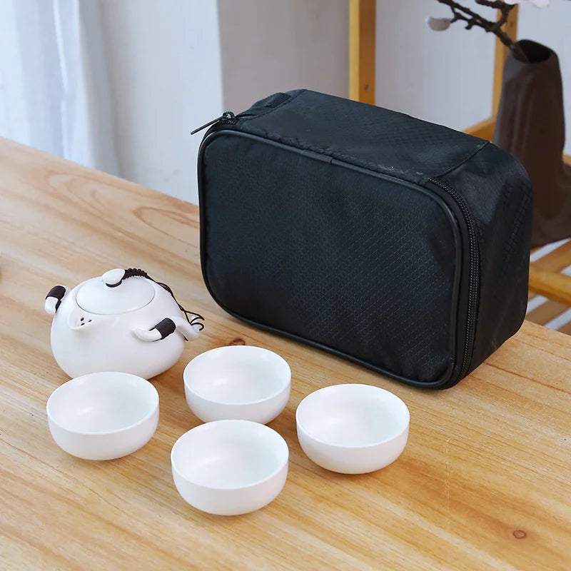 Ceramic teapot kettle gaiwan Chinese Travel Ceramic tea cup for puer chinese tea pot portable tea set drinkware Free shipping