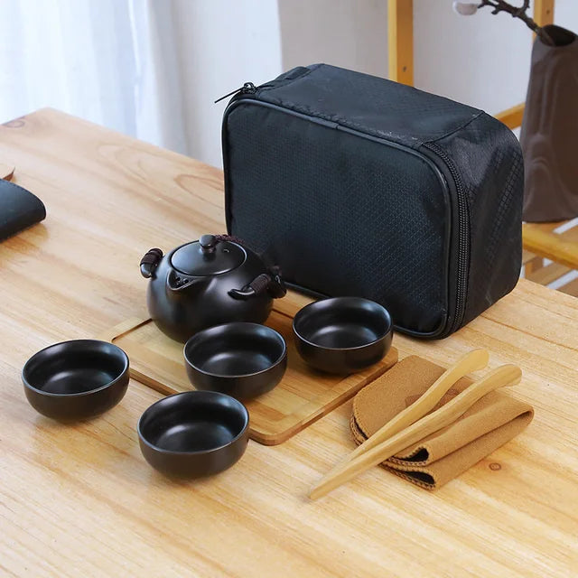 Ceramic teapot kettle gaiwan Chinese Travel Ceramic tea cup for puer chinese tea pot portable tea set drinkware Free shipping