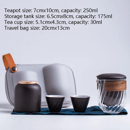 Ceramic teapot with One Pot Three Cups One storage tank gaiwan teacup a tea sets portable travel tea set drinkware
