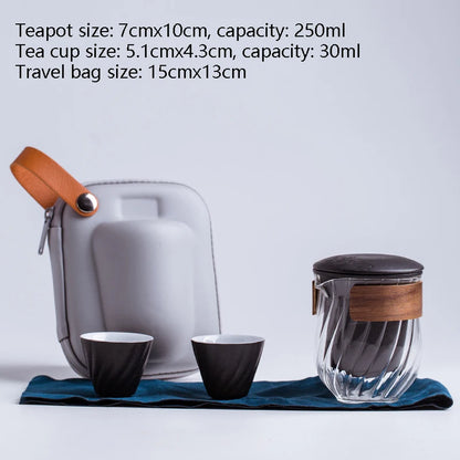 Ceramic teapot with One Pot Three Cups One storage tank gaiwan teacup a tea sets portable travel tea set drinkware