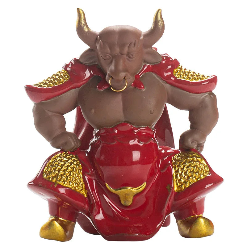 Ceramics Bull Demon King Statue,TV character Model，Ceramic handmade ，Home living room tea room domineering decorations best gift