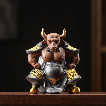 Ceramics Bull Demon King Statue,TV character Model，Ceramic handmade ，Home living room tea room domineering decorations best gift