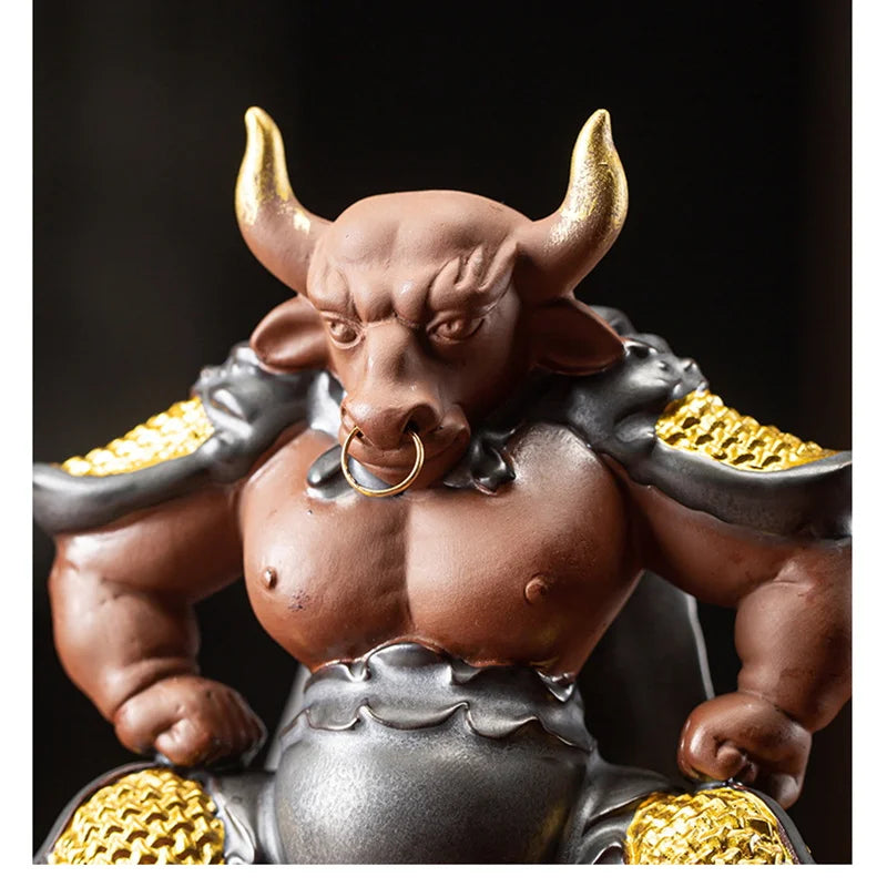 Ceramics Bull Demon King Statue,TV character Model，Ceramic handmade ，Home living room tea room domineering decorations best gift