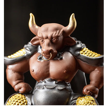 Ceramics Bull Demon King Statue,TV character Model，Ceramic handmade ，Home living room tea room domineering decorations best gift
