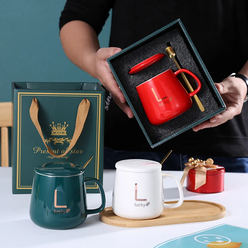 Ceramics Coffee Cup Plug in Smart Thermostatic Cup For Home Office Milk Tea Water Heating Mat 55℃ Heating Mugs Ceramic Gift Set