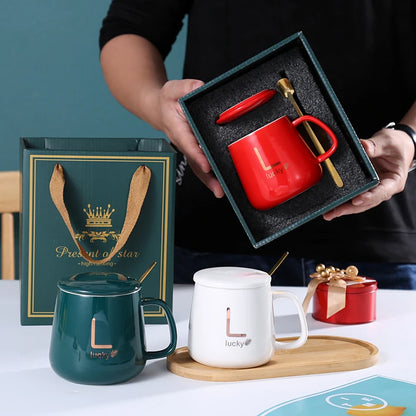 Ceramics Coffee Cup Plug in Smart Thermostatic Cup For Home Office Milk Tea Water Heating Mat 55℃ Heating Mugs Ceramic Gift Set