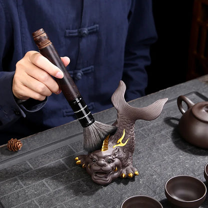 Ceramics Dragon Fish Mascot statue ，Chinese characteristics Fortune-making ornaments Home Living Room, Room, Office Accessories