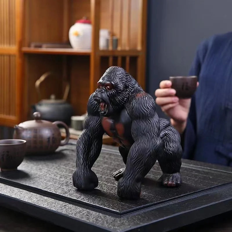 Ceramics Gorilla  Animal Figure Statue Traditional Art Sculpture Deluxe Home Living Room, Tea Room Office Decoration Accessories