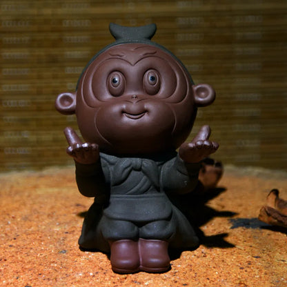 Ceramics Tea Ornaments Monkey God Pen Rack Monkey Sun Wukong Year of The Monkey Decoration Tea Set  Mini Tea Set Clay Tea Pet
