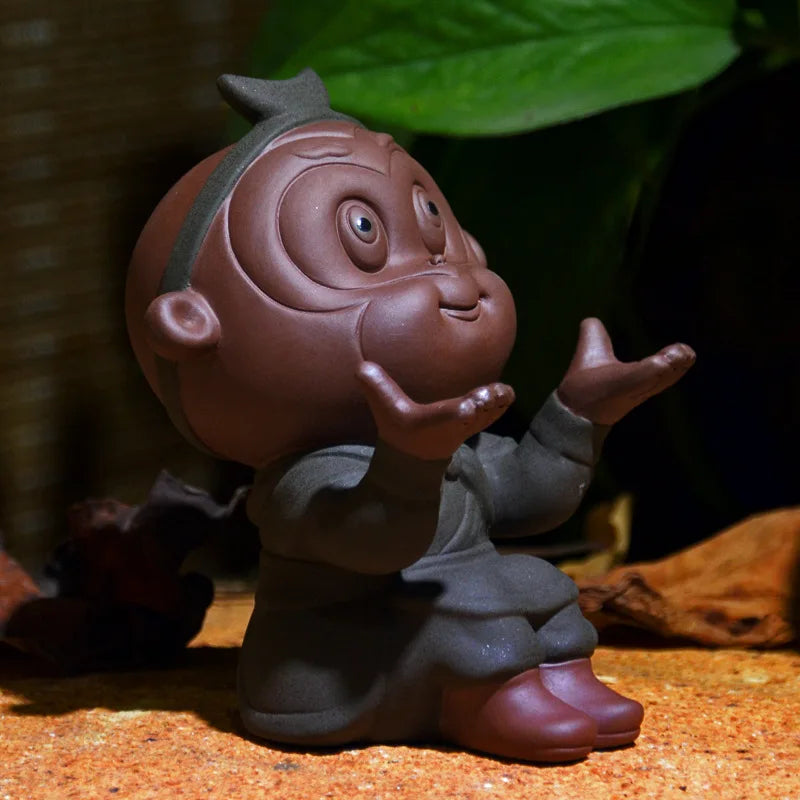 Ceramics Tea Ornaments Monkey God Pen Rack Monkey Sun Wukong Year of The Monkey Decoration Tea Set  Mini Tea Set Clay Tea Pet