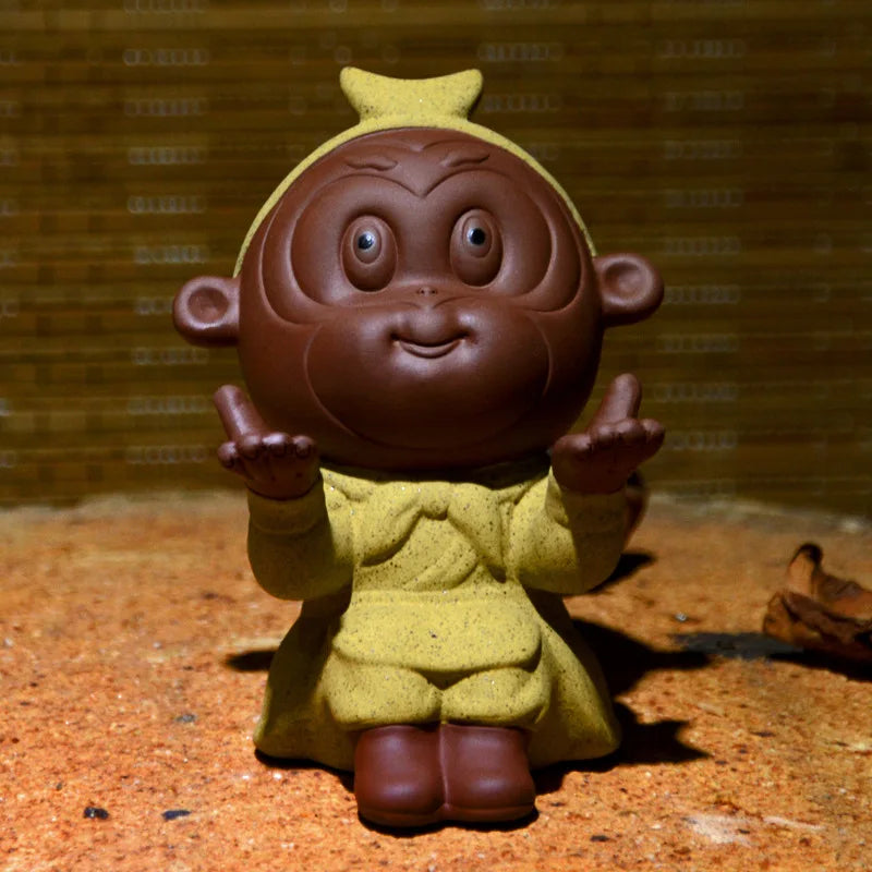Ceramics Tea Ornaments Monkey God Pen Rack Monkey Sun Wukong Year of The Monkey Decoration Tea Set  Mini Tea Set Clay Tea Pet