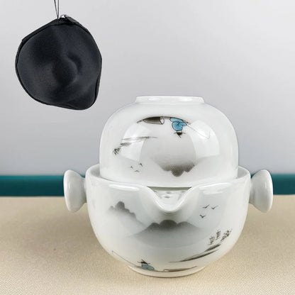 Ceramics Tea set Include 1 Pot 1 Cup, High Quality Elegant and Easy Gaiwan,Beautiful and Easy Teapot Kettle,kung Fu Teaset with