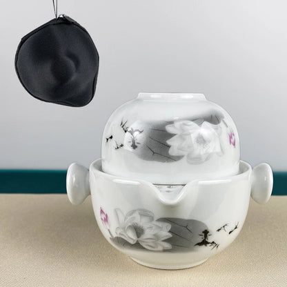 Ceramics Tea set Include 1 Pot 1 Cup, High Quality Elegant and Easy Gaiwan,Beautiful and Easy Teapot Kettle,kung Fu Teaset with