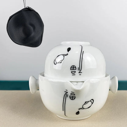 Ceramics Tea set Include 1 Pot 1 Cup, High Quality Elegant and Easy Gaiwan,Beautiful and Easy Teapot Kettle,kung Fu Teaset with