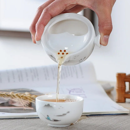 Ceramics Tea set Include 1 Pot 1 Cup, High quality elegant and easy gaiwan,Beautiful and easy teapot kettle,kung fu teaset
