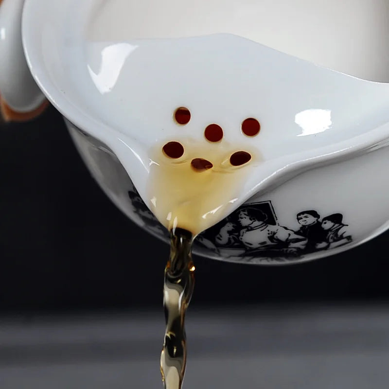 Ceramics Tea set Include 1 Pot 1 Cup, High quality elegant and easy gaiwan,Beautiful and easy teapot kettle,Free shipping