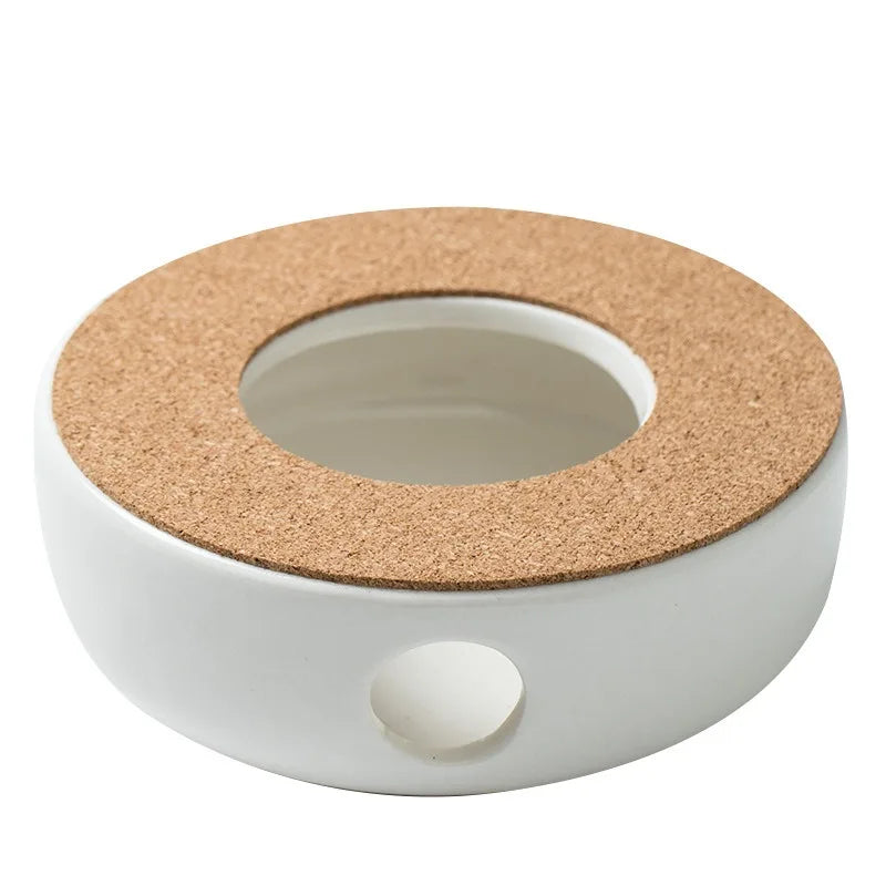 Ceramics Teapot Warmer Heat-resistant Portable Teaware Heating Base Stable Hollow-out Table Decoration for Hot Milk Coffee Water