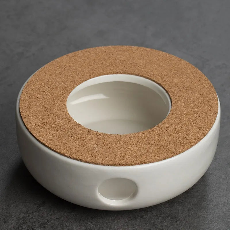 Ceramics Teapot Warmer Heat-resistant Portable Teaware Heating Base Stable Hollow-out Table Decoration for Hot Milk Coffee Water