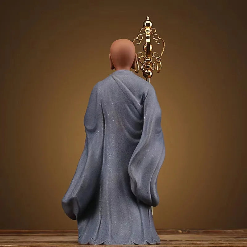 Ceramics Tibetan King Characters Lucky Statue Ceramic Handmade Sculpture High quality  Home Living Room, Office Feng Shui Statue