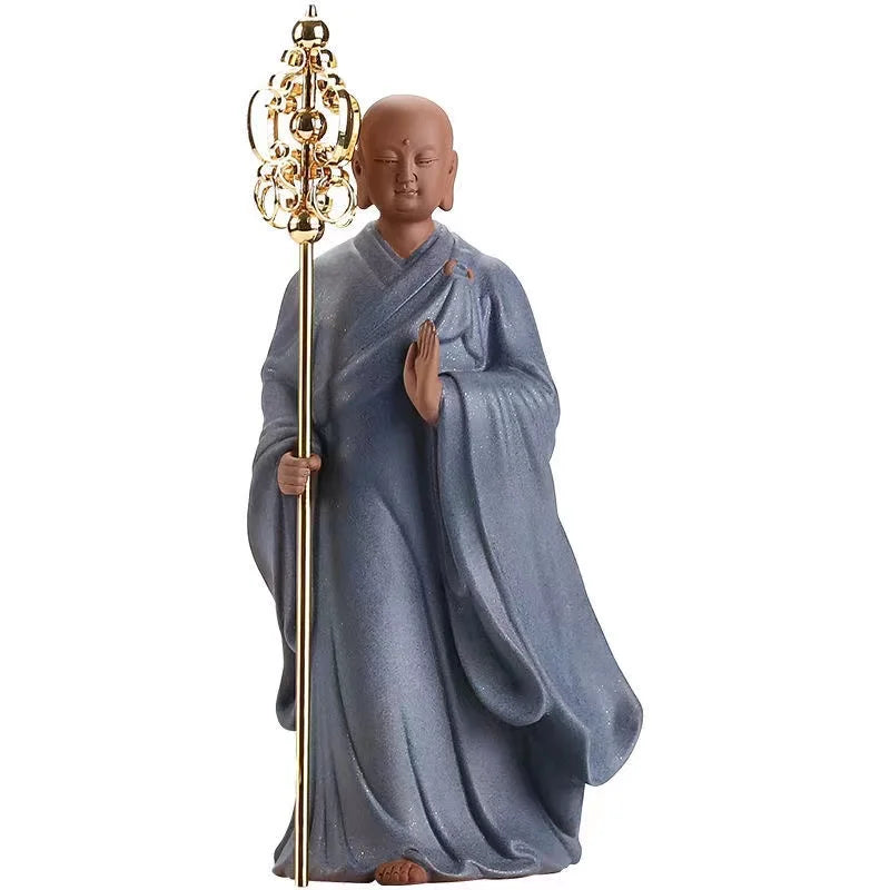 Ceramics Tibetan King Characters Lucky Statue Ceramic Handmade Sculpture High quality  Home Living Room, Office Feng Shui Statue