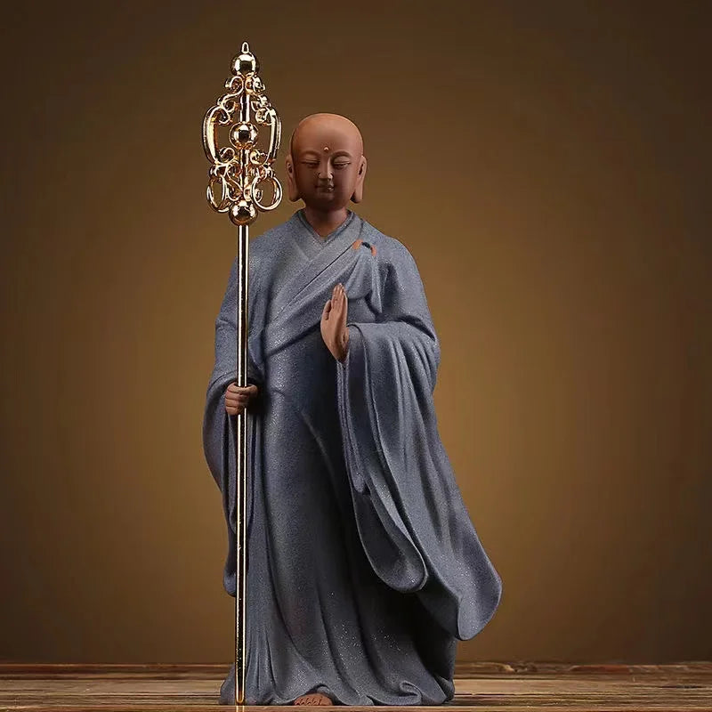 Ceramics Tibetan King Characters Lucky Statue Ceramic Handmade Sculpture High quality  Home Living Room, Office Feng Shui Statue