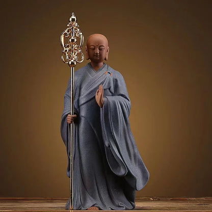 Ceramics Tibetan King Characters Lucky Statue Ceramic Handmade Sculpture High quality  Home Living Room, Office Feng Shui Statue