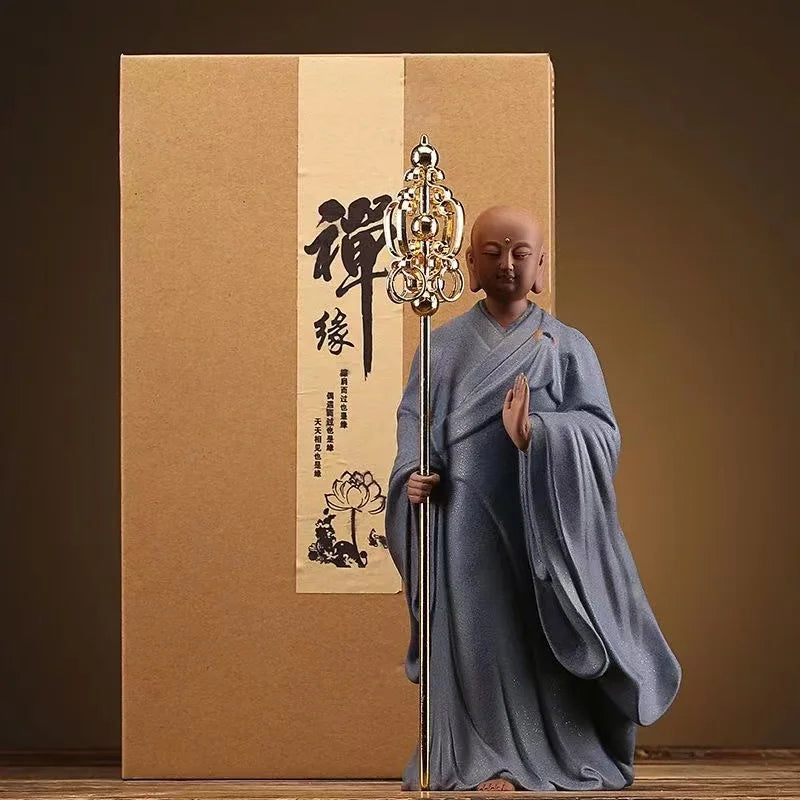 Ceramics Tibetan King Characters Lucky Statue Ceramic Handmade Sculpture High quality  Home Living Room, Office Feng Shui Statue
