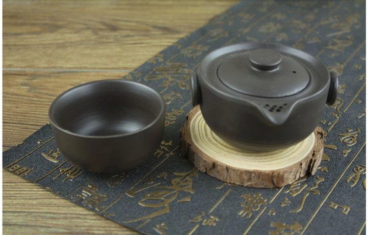 Ceramics black Tea set Include 1 Pot 1 Cup, Travel teapot  elegant gaiwan,Beautiful and easy teapot kettle,kung fu teaset