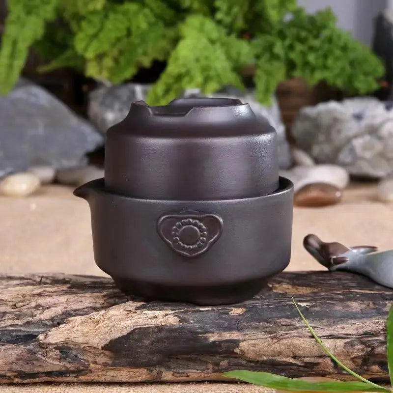 Ceramics black Tea set Include 1 Pot 1 Cup, Travel teapot  elegant gaiwan,Beautiful and easy teapot kettle,kung fu teaset