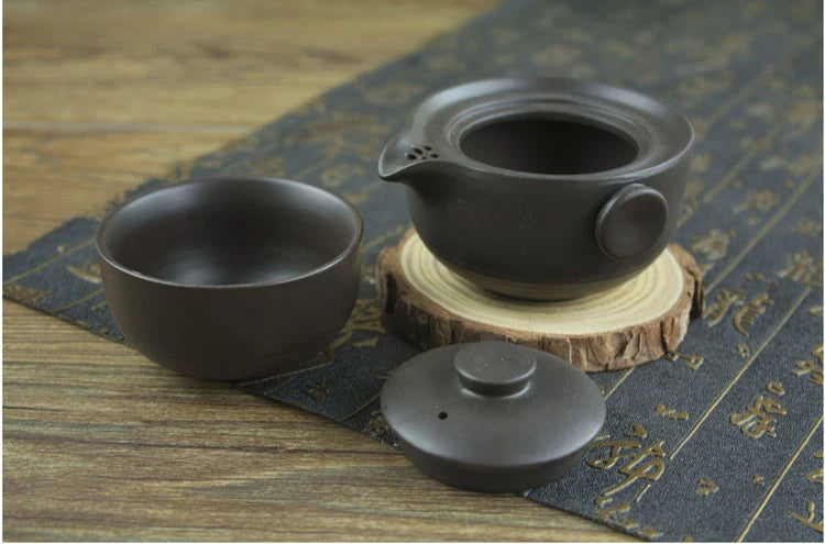 Ceramics black Tea set Include 1 Pot 1 Cup, Travel teapot  elegant gaiwan,Beautiful and easy teapot kettle,kung fu teaset