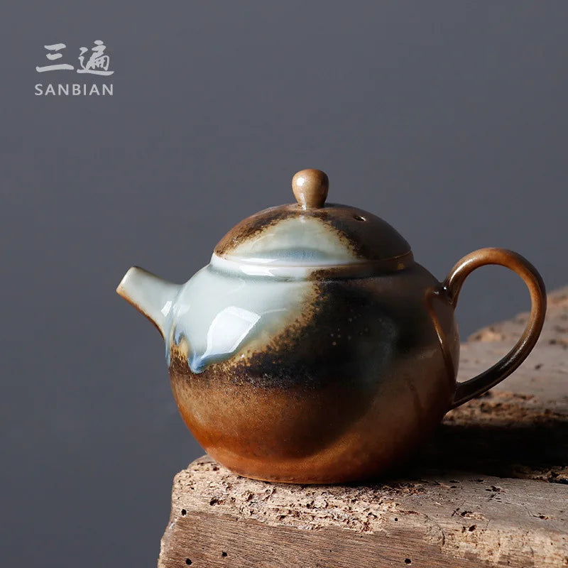 Chai Tea Kettle Japanese Weng Murura Handmade Glazed Bare Hand-Held Pot 2021New Arrivals