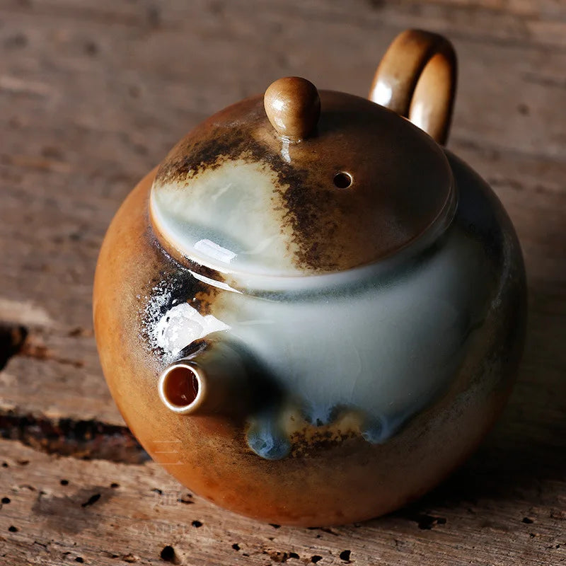 Chai Tea Kettle Japanese Weng Murura Handmade Glazed Bare Hand-Held Pot 2021New Arrivals