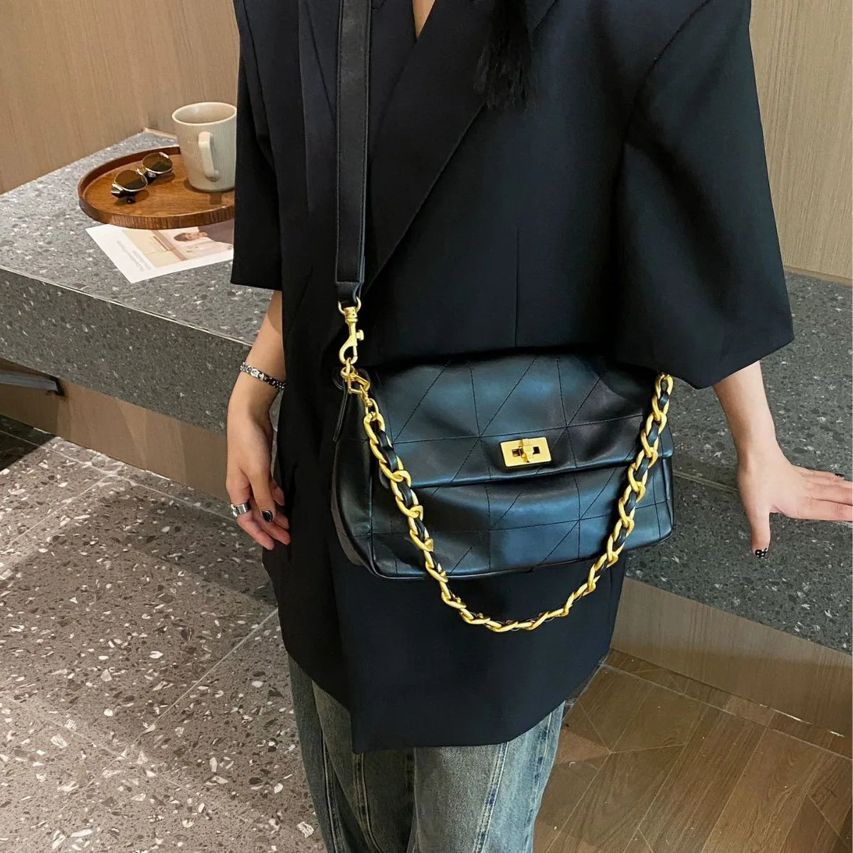 Chain bag 2024 early spring new handbag shoulder bag simple crossbody bag luxury handbags
