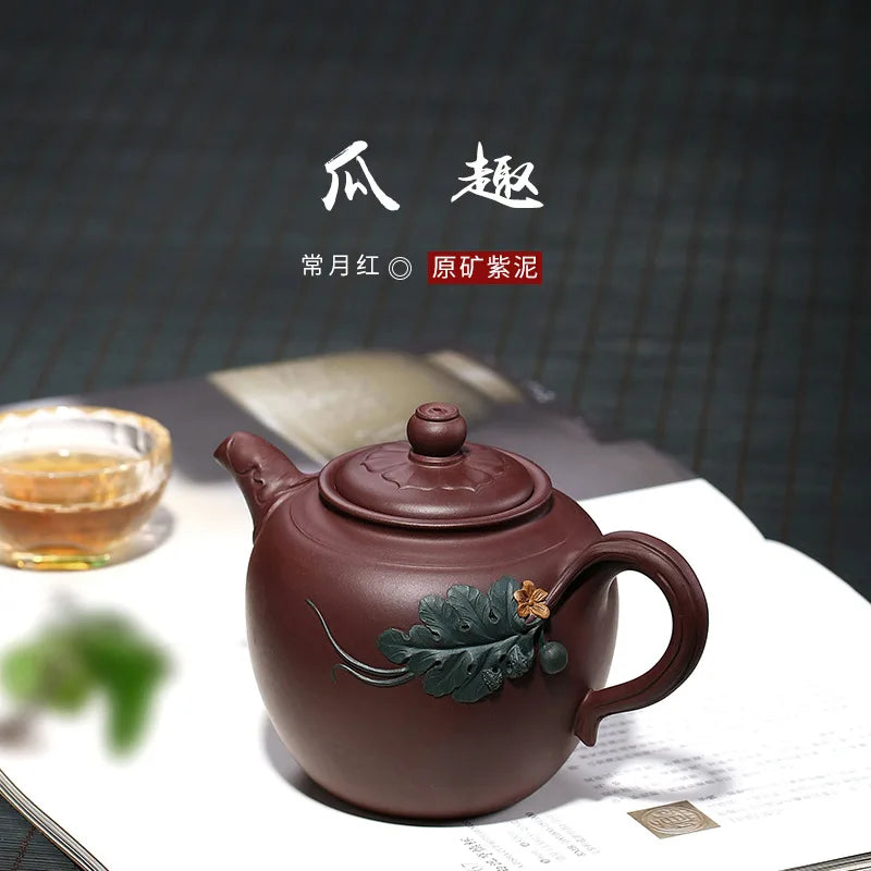 Changyue Red Melon Purple Clay Teapot Crude Ore Old Purple Clay Teapot Wholesale Handmade Support One Piece Dropshipping Goods M