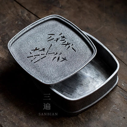 Chaozhou Kombucha Props Pure Tin Old Pot Tray Retro Pot Tray Draining Teapot Platform Japanese round Jianshui Tea Boat