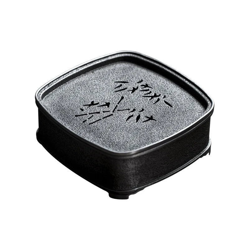 Chaozhou Kombucha Props Pure Tin Old Pot Tray Retro Pot Tray Draining Teapot Platform Japanese round Jianshui Tea Boat
