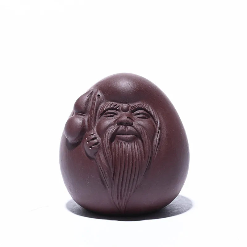 Character Model Statue Ornaments Chinese Yixing Purple Clay Tea Pet Handmade Sculpture Crafts Desktop Tea Set Decoration Art